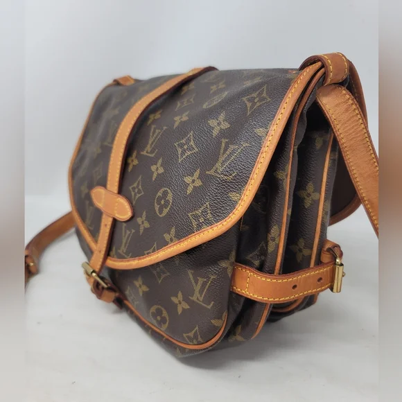 Louis Vuitton Saumur 30 Monogram Canvas Shoulder Crossbody Hand Bag Vintage Auth - Picture 3 of 13